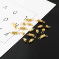 Golden textured spiral screw clasps for jewelry making displayed on a modern contrast backdrop - 10Pcs/Pack / 4x7mm / Gold