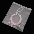 Handmade flower bead bracelet with colorful resin petals and white pearls in clear PVC bag - 10 Pieces/Pack (15x18cm)