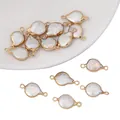 Baroque irregular freshwater pearl pendant with gold plating and double hanging loops - Near Round / 1 Piece (Width approx. 11mm, Hole approx. 1.5mm) / Pearl Natural
