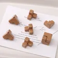 Glossy coffee brown T-shaped acrylic block beads for DIY jewelry and phone charms - 4 Pieces Pack / Coffee