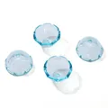 Set of four light blue translucent acrylic flower charms for DIY jewelry making - 5 Pieces/Pack (Approx 22x12.5mm) / Transparent Blue
