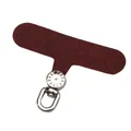 Dark red oxford fabric phone tether tab with 360-degree rotating silver metal D-ring hook - 6x4.5cm, 0.6mm Thickness, 1 Piece/Pack / Silver Buckle & Wine Red