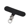 Schwarzes Oxford-Gewebe Handy-Patch mit 360-Grad drehbarem silbernem D-Ring Adapter - 6x4.5cm, 0.6mm Dicke, 1 Stück/Packung / Silberne Schnalle & Klassisches Schwarz