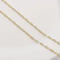 Flat oval paperclip chain made of 14K gold filled metal for DIY jewelry making and crafts - Ultra-Fine Gold Style / Gold