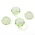 Transparent acrylic jellyfish bead caps with green scalloped edges for DIY jewelry making - 5 Pieces/Pack (Approx 22x12.5mm) / Translucent Green