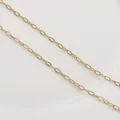 Minimalist 14K gold-filled flattened paperclip chain with polished oval links - Extra-Fine Gold Style / Gold