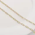 Polished 14K gold-plated flattened paperclip chain for DIY jewelry making and accessories - Fine Gold Style / Gold