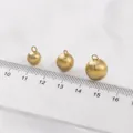 14K gold plated brushed round beads in 6mm 8mm 10mm sizes for DIY jewelry making - Small Size (8mm)