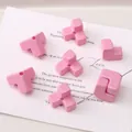 Pink acrylic T-shaped and L-shaped block beads for DIY handmade jewelry crafting - Pink