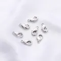 Lot de sept fermoirs mousquetons plaqués argent 14K pour la création de bijoux DIY - 10mm (1 Pièce) / Platine