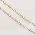 Flat oval paperclip chain necklace in 14K gold plated finish for DIY jewelry - Medium Gold Style / Gold
