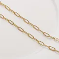 Catena a graffetta appiattita placcata in oro 14K per creazione gioielli fai-da-te - Stile Oro Spesso / Oro