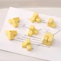 Cream yellow lacquered acrylic puzzle blocks for DIY handmade jewelry crafting - Yellow