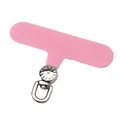Robuster rosa Oxford-Gewebe-Patch für Handyband mit silbernem 360-Grad-D-Ring aus Metall - 6x4.5cm, 0.6mm Dicke, 1 Stück/Packung / Silberne Schnalle & Kirschblütenrosa