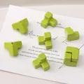 Grass green glossy L and T shaped acrylic blocks for DIY jewelry and phone chain making - Green
