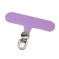 Lila Oxford-Stoff Handy-Patch mit silbernem, um 360 Grad drehbarem Metallring - 6x4.5cm, 0.6mm Dicke, 1 Stück/Packung / Silberne Schnalle & Fliederlila