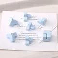 Light blue cream acrylic cross cube beads for DIY handmade jewelry and phone straps - Sky Blue