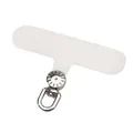 Weiße, halbtransparente T-förmige Handy-Lanyard-Lasche mit rotierendem Metallring - 6x4.5cm, 0.6mm Dicke, 1 Stück/Packung / Silberne Schnalle & Elfenbeinweiß