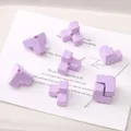 Lavender purple T-shaped glossy acrylic beads for DIY jewelry and phone chain making - Purple