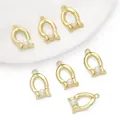 6er-Set vergoldete Legierungsanhänger mit Perlen für die DIY-Schmuckherstellung - Schleifen-Kunstperlenstil (Nur Anhänger) / 1 Stück/Packung (12x20mm) / Gold