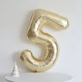 Golden 40-inch number 5 foil balloon for birthday party decorations and events - 40 Inch White Gold Number 5