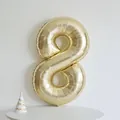 Metallic gold 40-inch number 8 foil balloon for girls birthday party decoration - 40 Inch White Gold Number 8