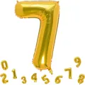Ballon chiffre 7 en aluminium doré 32 pouces pour décorations d'anniversaire - Chiffre 7