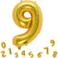 Ballon chiffre 9 doré de 32 pouces pour décorations de fête et de mariage - Chiffre 9