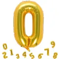 Ballon chiffre 0 doré de 32 pouces pour décorations d'anniversaire et de fêtes - Chiffre 0