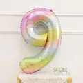 40 inch rainbow gradient number 9 balloon with star patterns for birthday party - Number 9