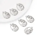 Silberne Tulpen Anhänger aus Metall für DIY Schmuckherstellung Halsketten Ohrringe - Tulpen-Blumenstil (Nur Anhänger) / 1 Stück (16x23mm) / Silber