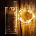 Detail of warm yellow LED copper wire string lights with transparent 1.5V AA battery box - Copper Wire Light / Warm Tone