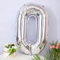 32-inch large silver foil number 0 balloon for birthday and wedding party decoration - Number 0 / Silver