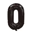 32-inch black numeric 0 foil balloon with metallic finish for birthday party decor - Number 0
