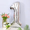 32-inch silver number 1 foil balloon for baby first birthday party and anniversary decor - Number 1 / Silver