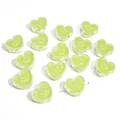 Light green heart-shaped acrylic bead with smile face for DIY jewelry making - 20x18x8mm Hole Diameter 3mm (10 Pieces/Pack) / Yellow-Green