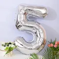 32-inch silver number 5 foil balloon for birthday party decorations and celebrations - Number 5 / Silver