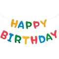 Bunte Happy Birthday Girlande mit kräftigen Buchstaben für Kindergeburtstage Deko - Mehrfarbiges Geburtstag Buchstaben Banner