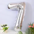 Large 32-inch silver number 7 foil balloon with metallic finish for birthday party decor - Number 7 / Silver