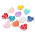 Colorful acrylic heart-shaped smile face beads for DIY jewelry and bracelet making - 20x18x8mm Hole Diameter 3mm (10 Pieces/Pack) / Random Mixed Colors