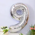 32-inch silver foil balloon number 9 for birthday and anniversary party decorations - Number 9 / Silver