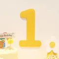Yellow felt number 1 decoration for first birthday party backdrop with festive accessories - Number 1 / Yellow