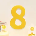 Golden felt number 8 wall decoration for kids birthday party and anniversary backdrops - Number 8 / Yellow