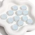 Perles rondes bleues en acrylique avec visage souriant pour bijoux DIY et coques - Rond Bleu Clair / 20mm Épaisseur 8mm (10 Pièces/Paquet)