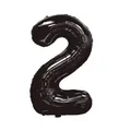 Palloncino in alluminio nero lucido da 32 pollici numero 2 per decorazioni di compleanno - Numero 2