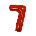 Roter Folienballon Nummer 7 mit metallischem Glanz für Geburtstagsfeiern Dekoration - Zahl 7 / Rot