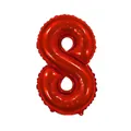 Leuchtend roter 32-Zoll-Folienballon in Form der Nummer 8 für Geburtstagsdekoration - Zahl 8 / Rot
