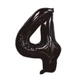 Palloncino in alluminio nero da 32 pollici a forma di numero 4 per festa di compleanno - Numero 4