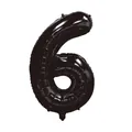 Inflatable 32-inch black foil balloon in number 6 shape for birthday party decoration - Number 6