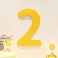 Yellow felt number 2 wall decoration for children's birthday party background - Number 2 / Yellow